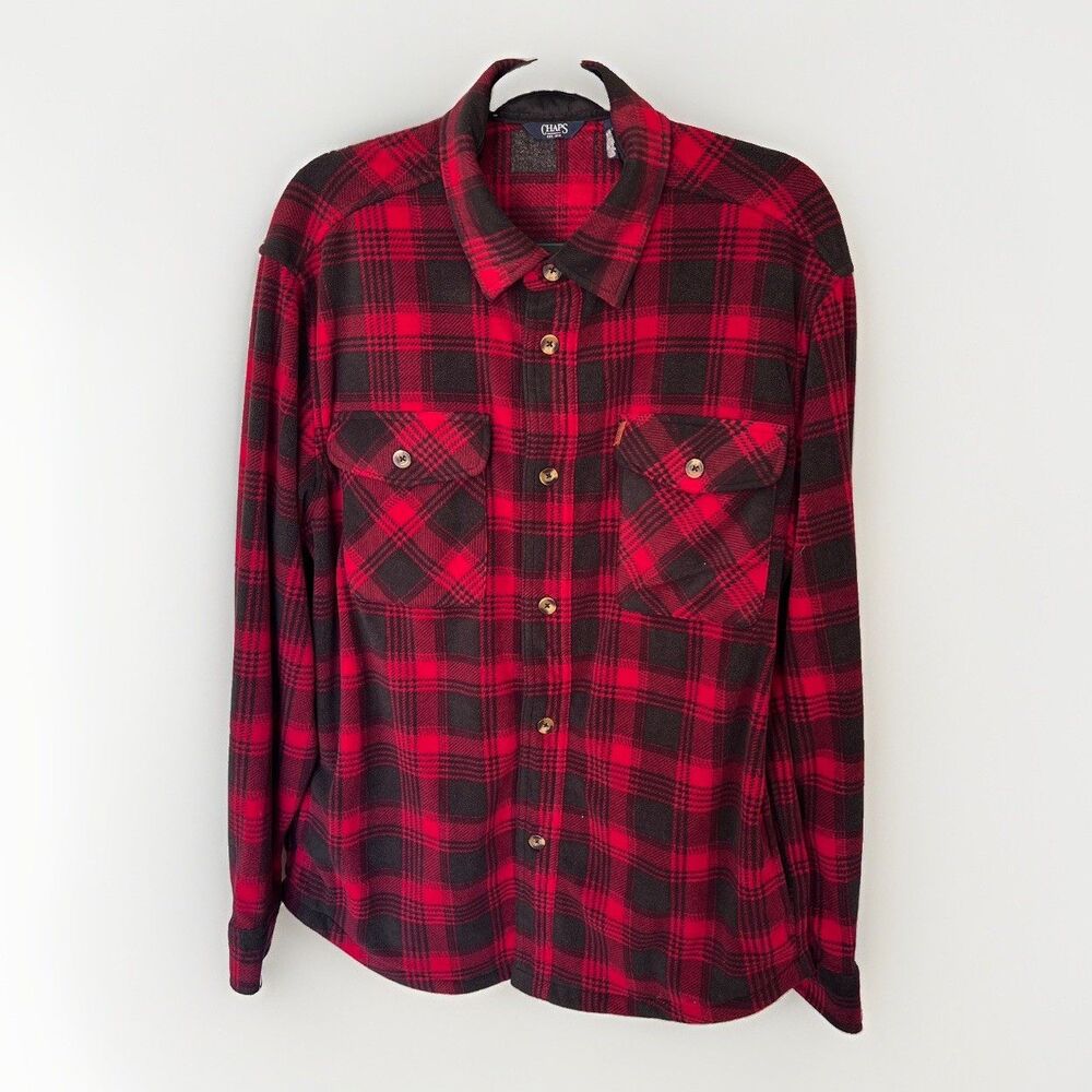 Chaps flannel shirt Shacket soft pockets size M workwear 
